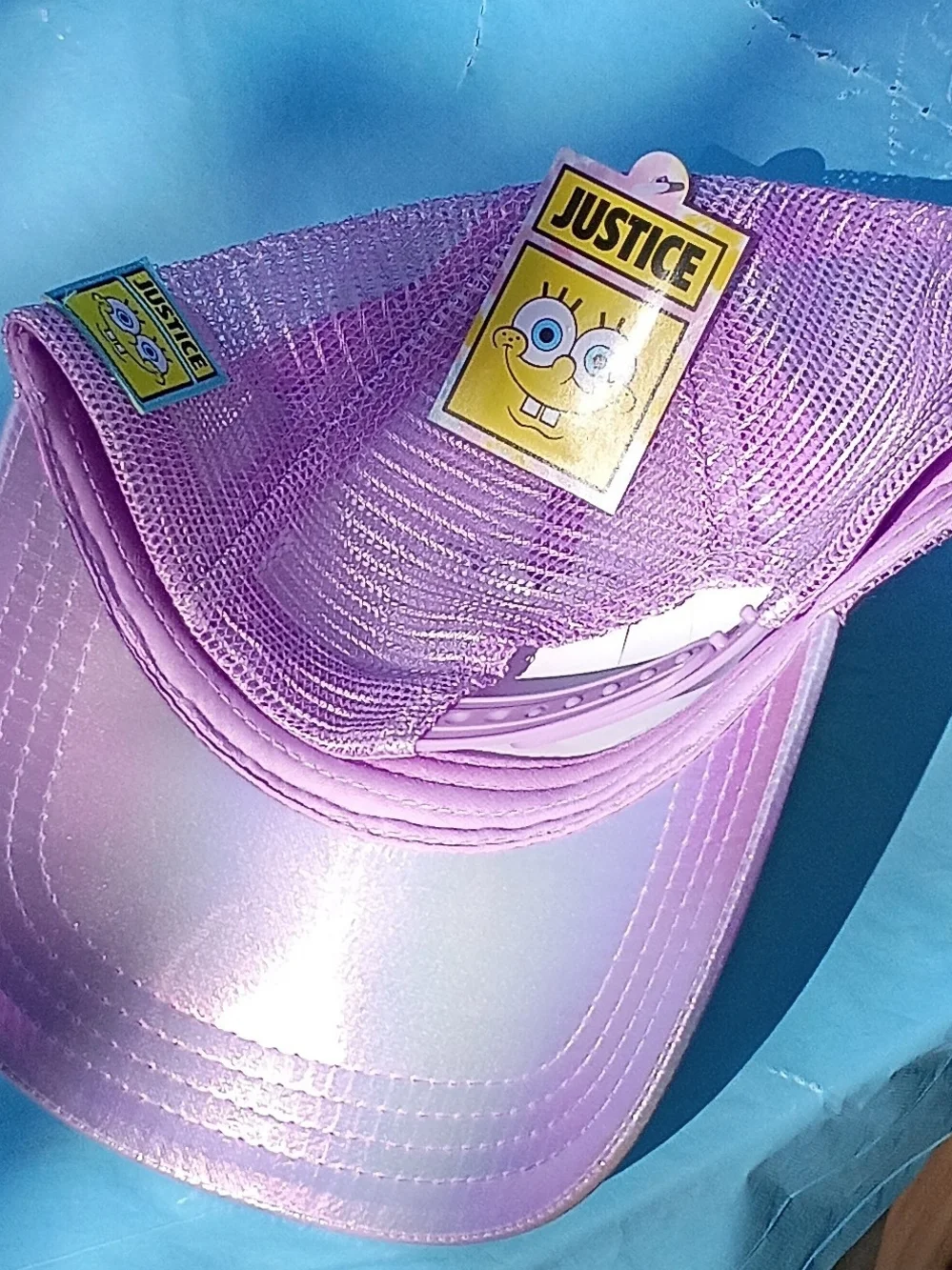 Justice Pink Sequin Trucker Hat with Iridescent Shine